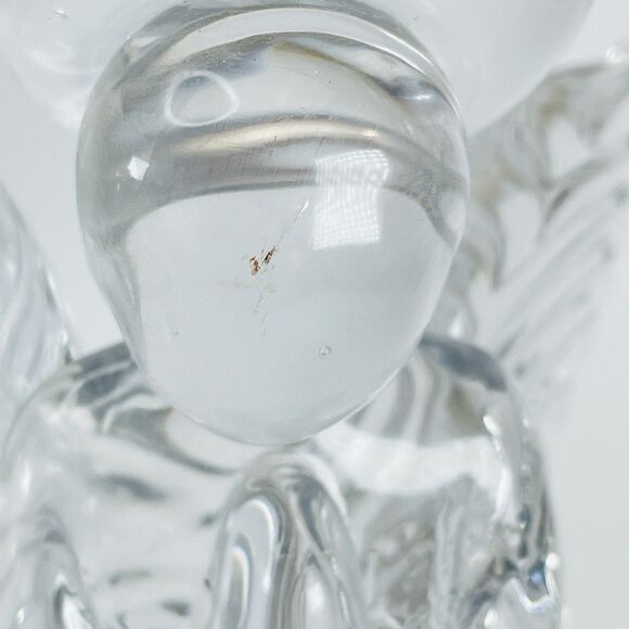 Pair Vtg Heavy Clear Glass Angel Figurine 7.5" Paperweight PR Taiwan Christmas - Picture 7 of 11